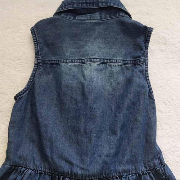 DENIM CHAMBRAY SLEEVELESS GIRLS DRESS - Picture 5 of 11